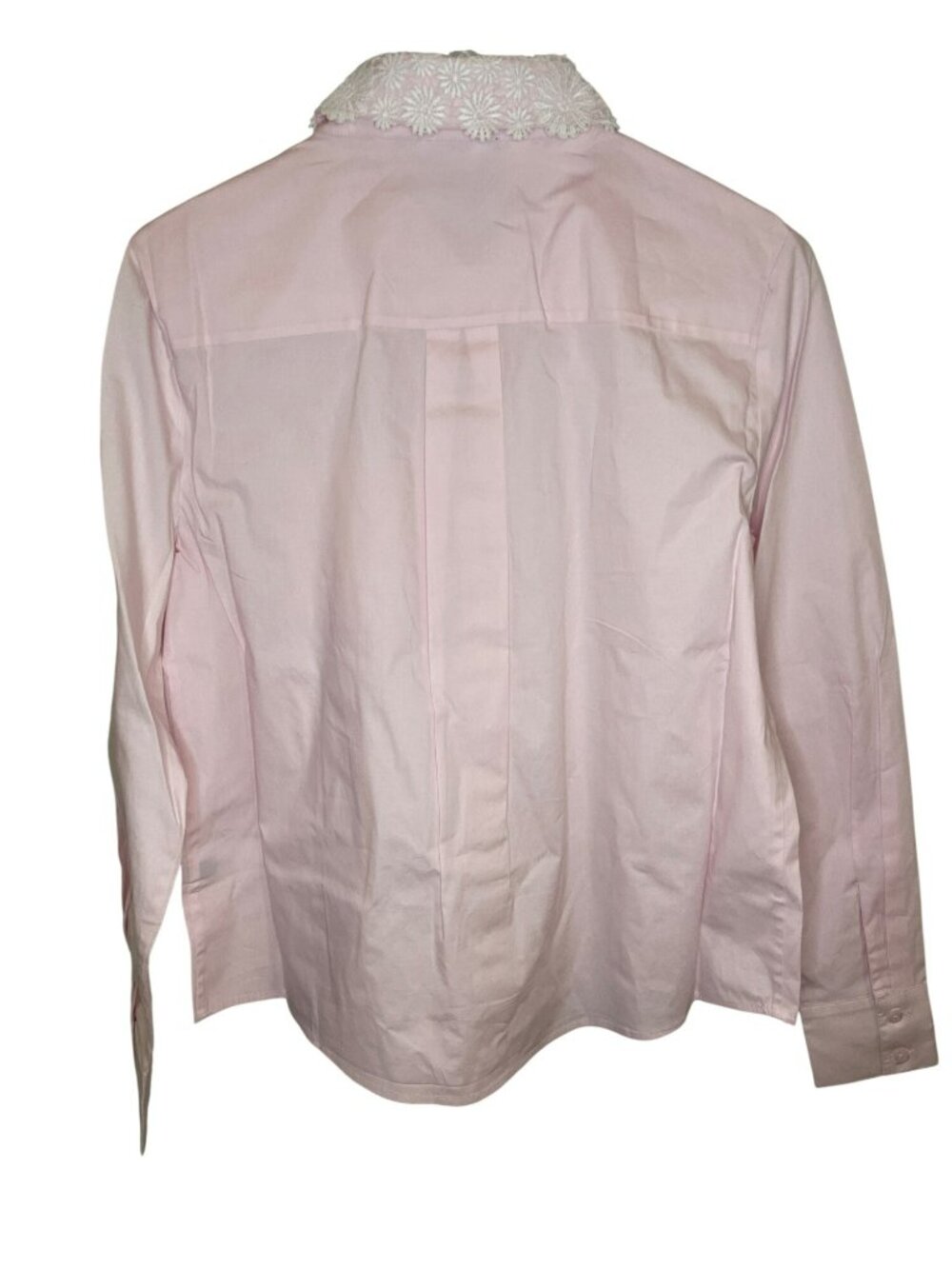 Kate Spade Pink Lemon XS  Shirt Embroidered Floral Collar Sz XS $248 DEFECT - Picture 2 of 7